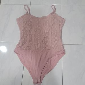 Pink lace body suit